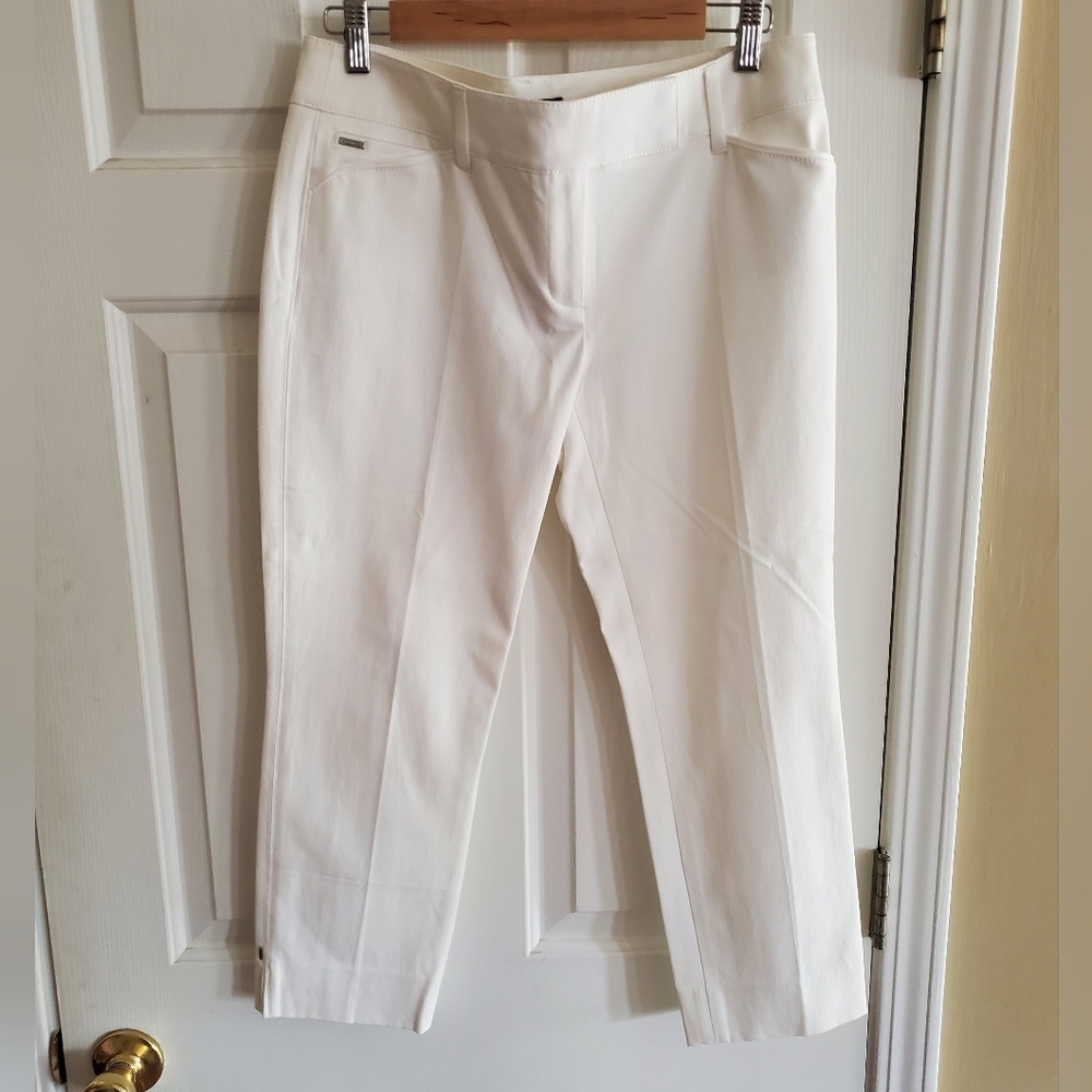WHBM Premium Stretch White Crop Pants Size 6 New With Tags